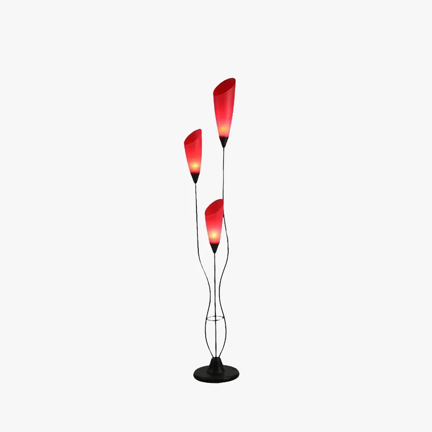 Art Deco Metal And Acrylic Torchiere Living Room Floor Lamp,  Red