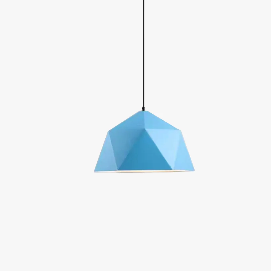 Modern Metal Polygonal Bedroom Pendant Light, 9 Color