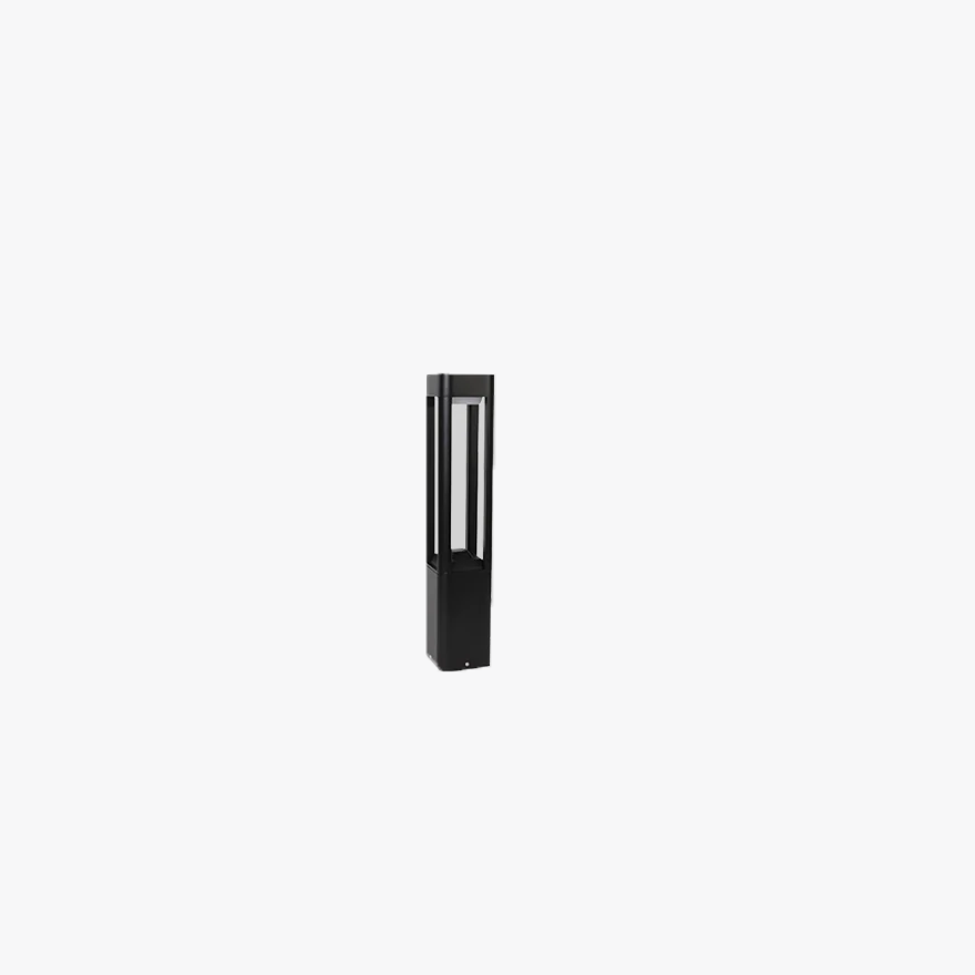 Modern Metal And Acrylic Square Garden Outdoor Pillar Light, Black