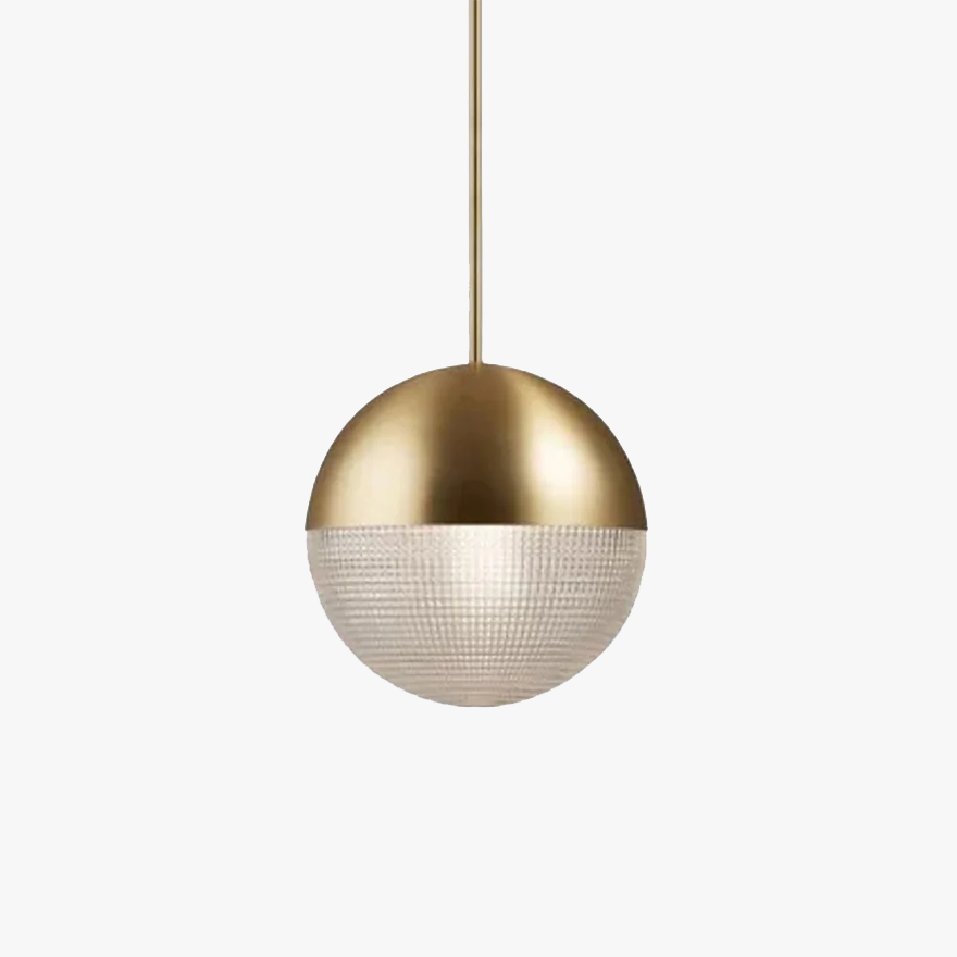 Modern Metal And Glass Ball Dining Room Pendant Light, Black/Gold