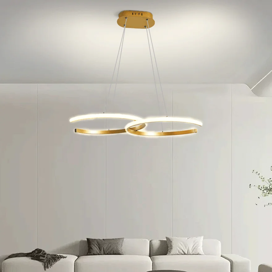 Nordic Metal Ring Kitchen Chandelier Pendant Light, Gold