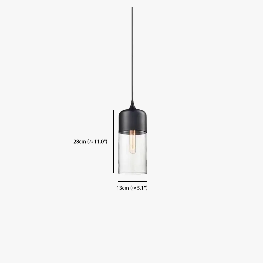 Modern Metal And Glass Geometric Living Room Pendant Light, Black