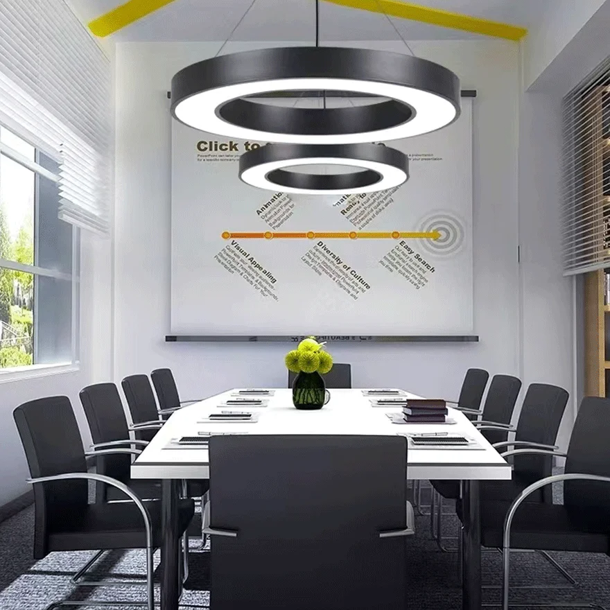 Modern Acrylic Ring Kitchen Pendant Light, Black