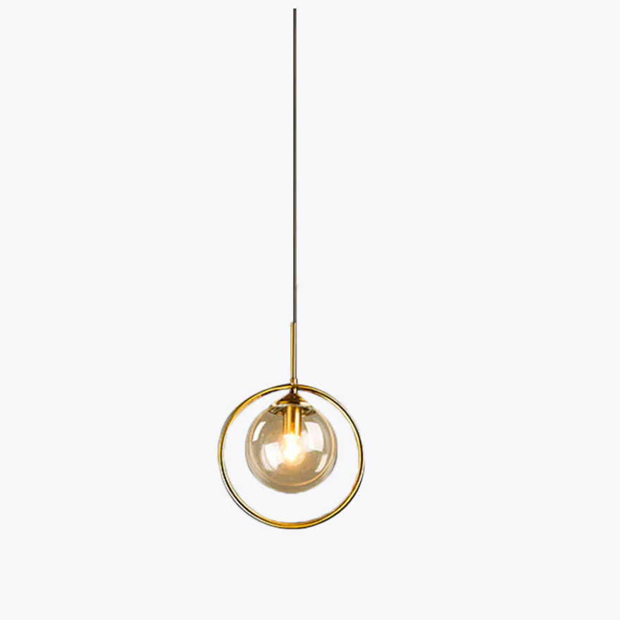 Modern Metal And Glass Bubble Dinning Room Pendant Light, Cognac/Grey/Clear