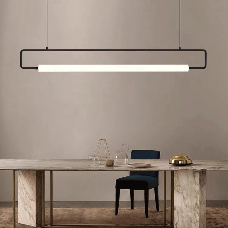 Minimalist Metal, Acrylic Liner Dining Room Pendant Light, Black/Gold