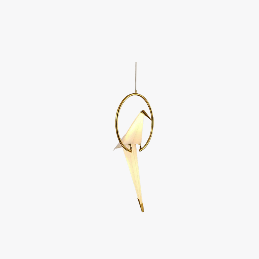 Modern  Metal And Glass Bird Kitchen Island Pendant Light, Gold