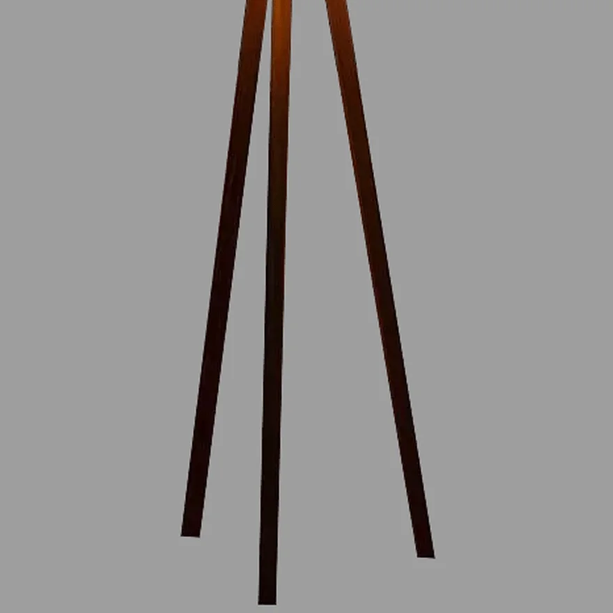 Modern Solid Wood Tripod  Living Room Floor Lamp, Brown