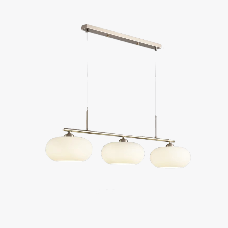 Modern Metal And Glass Drum Dining Room Pendant Light, Gold/Silver