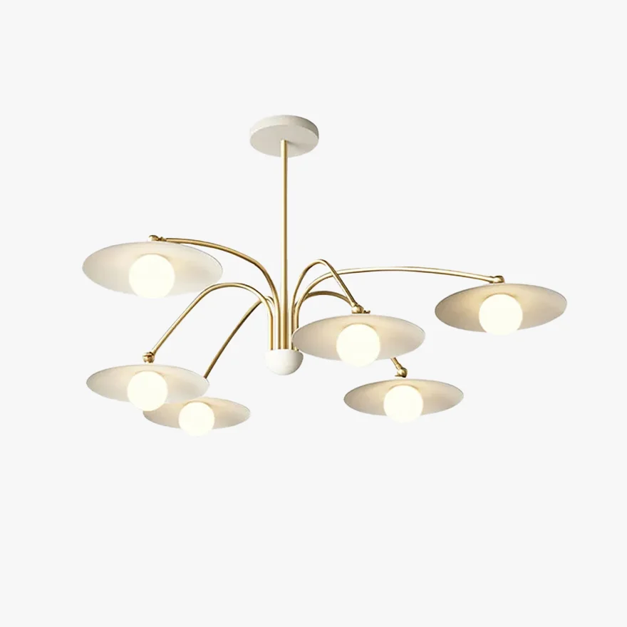 Modern Metal And Glass Saucer-Shaped Dining Room Pendant Light, Gold