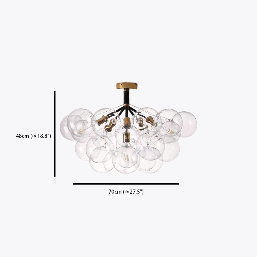 Nordic Metal And Glass Bubble Dining Room Pendant Light, Black/Brown/white/gold