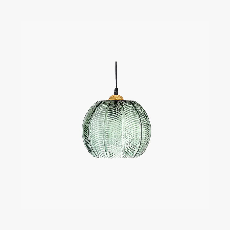 Decorative Glass And Acrylic Drum Living Room Pendant Light, Green