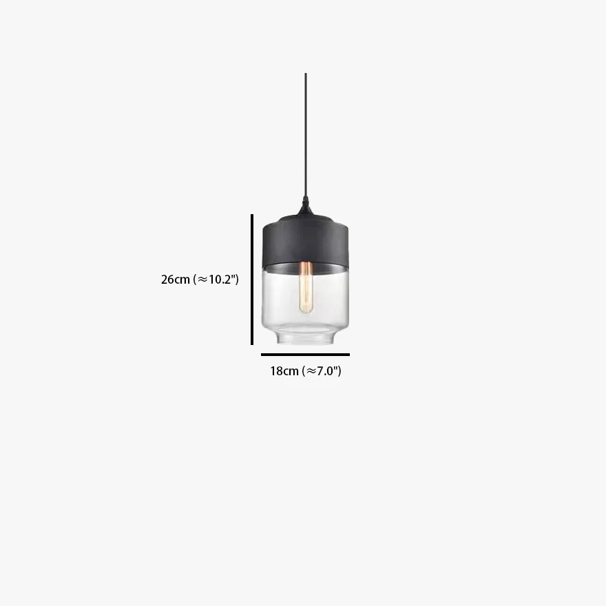 Modern Metal And Glass Geometric Living Room Pendant Light, Black