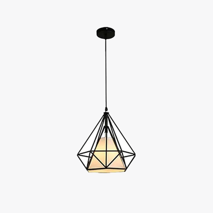 Industrial Metel And Fabric Conical Study Room Pendant Light, Black/White/Gold