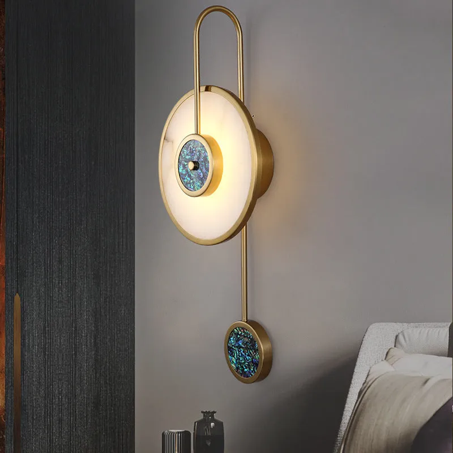 Contemporary Acrylic And Metal Round Children's Room Wall Lamp Gold/Clear