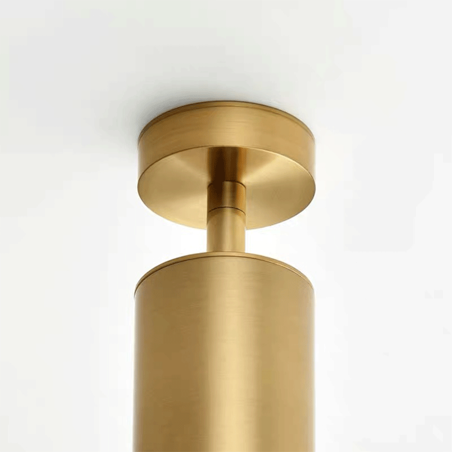 Modern Metal Cylindrical Hallway Ceiling Light, Gold, Trichromatic Light