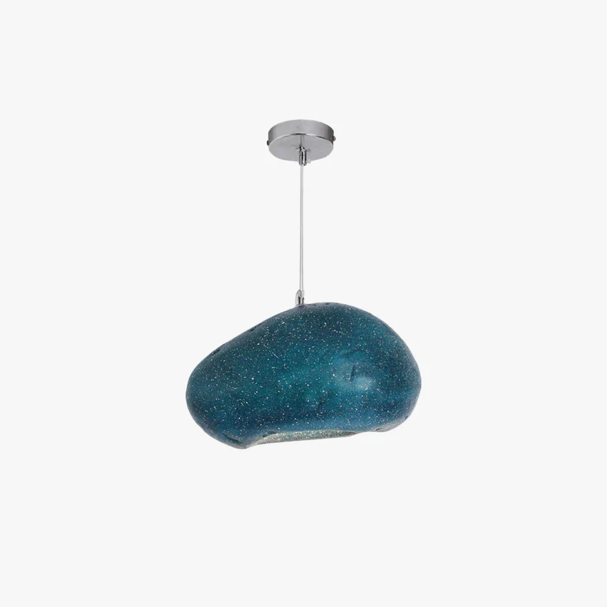 Designer Resin And Acrylic Bread Shape Bedroom Pendant Light, Black/Dark Blue/Grey/Light Blue