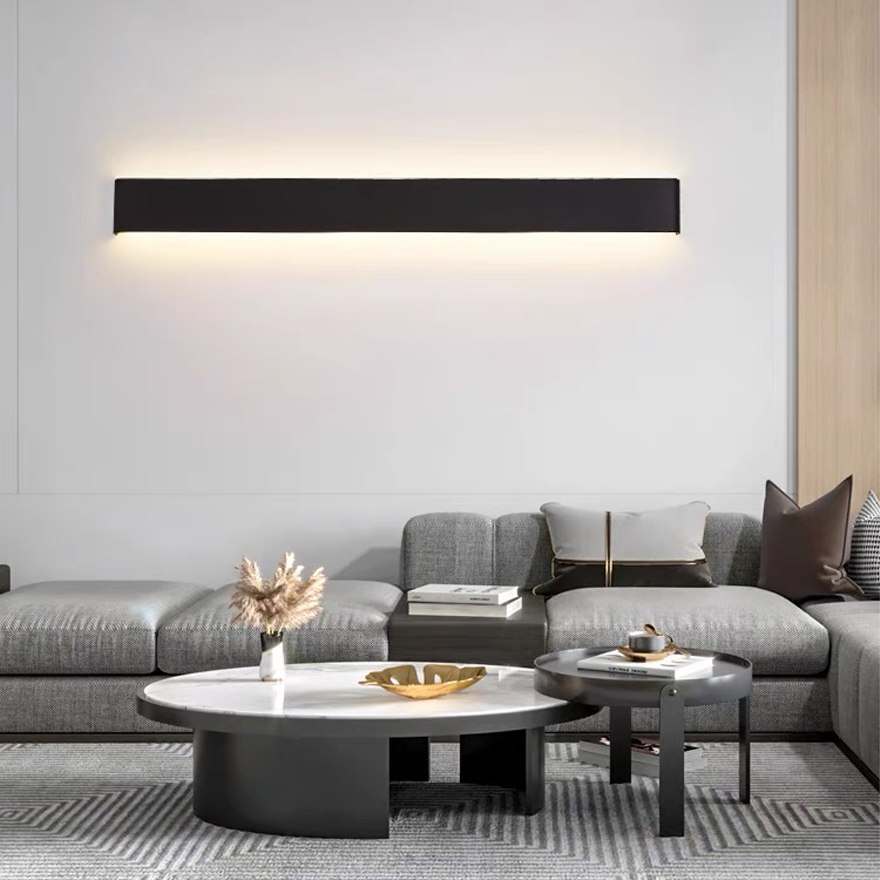 Minimalist Metal And Acrylic Rectangular Dining Room Wall Lamp, Black/White/Gold