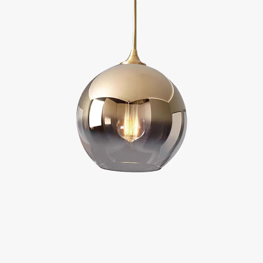 Modern Glass Arched Dining Room Pendant Light, Gold/Rose Gold/Silver