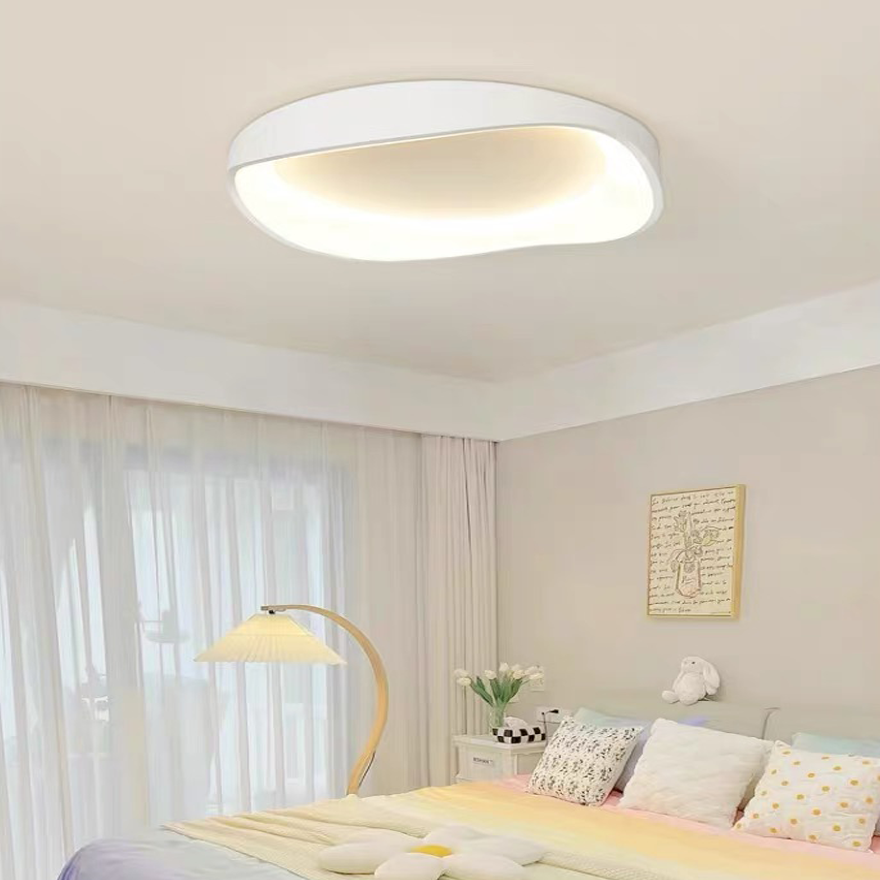 Designer Metal And Acrylic Uneven Living Room Ceiling Light, White, Trichromatic Light