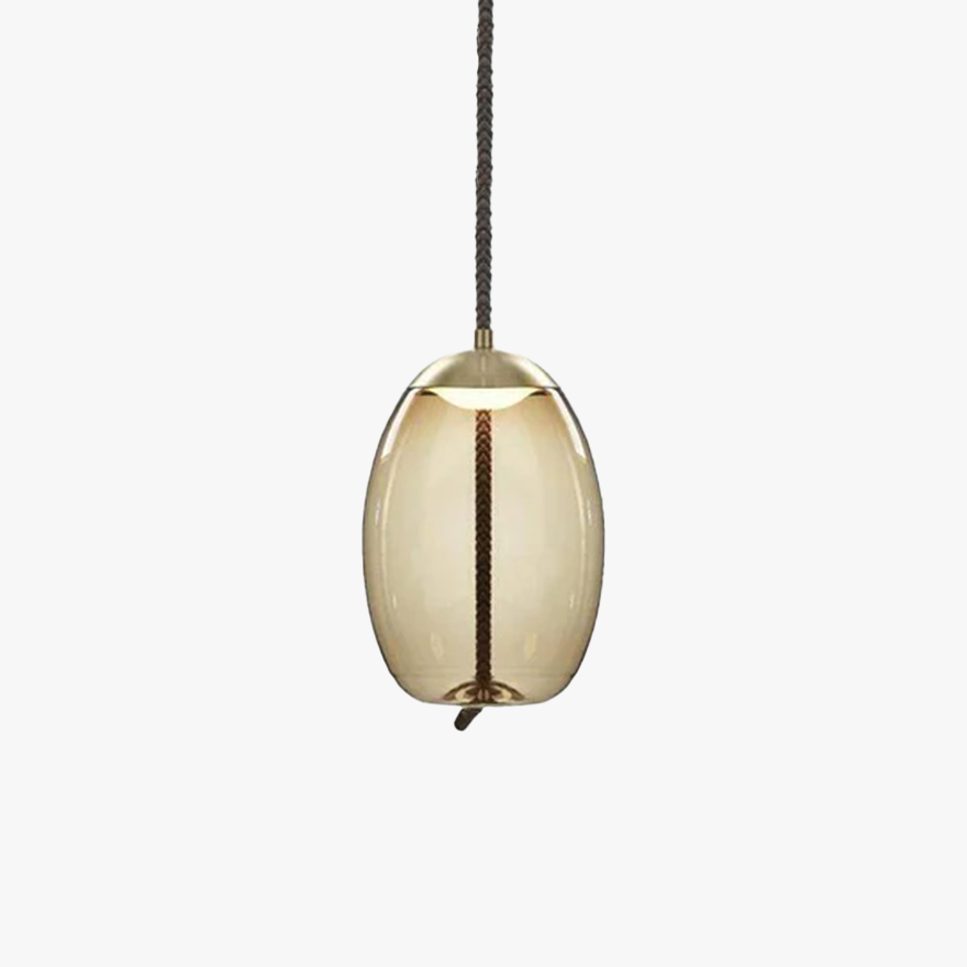 Contemporary Glass Geometric Living Room Pendant Light, Amber/Smoke Gray