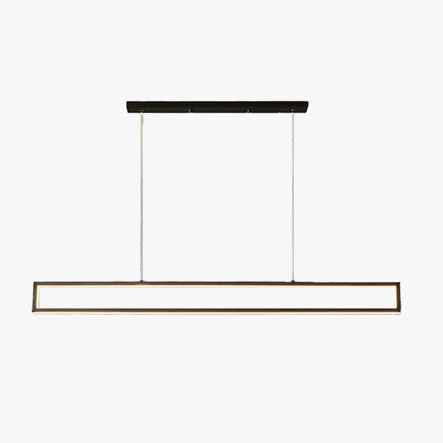 Modern Metal Rectangular Study Room Pendant Light, Black