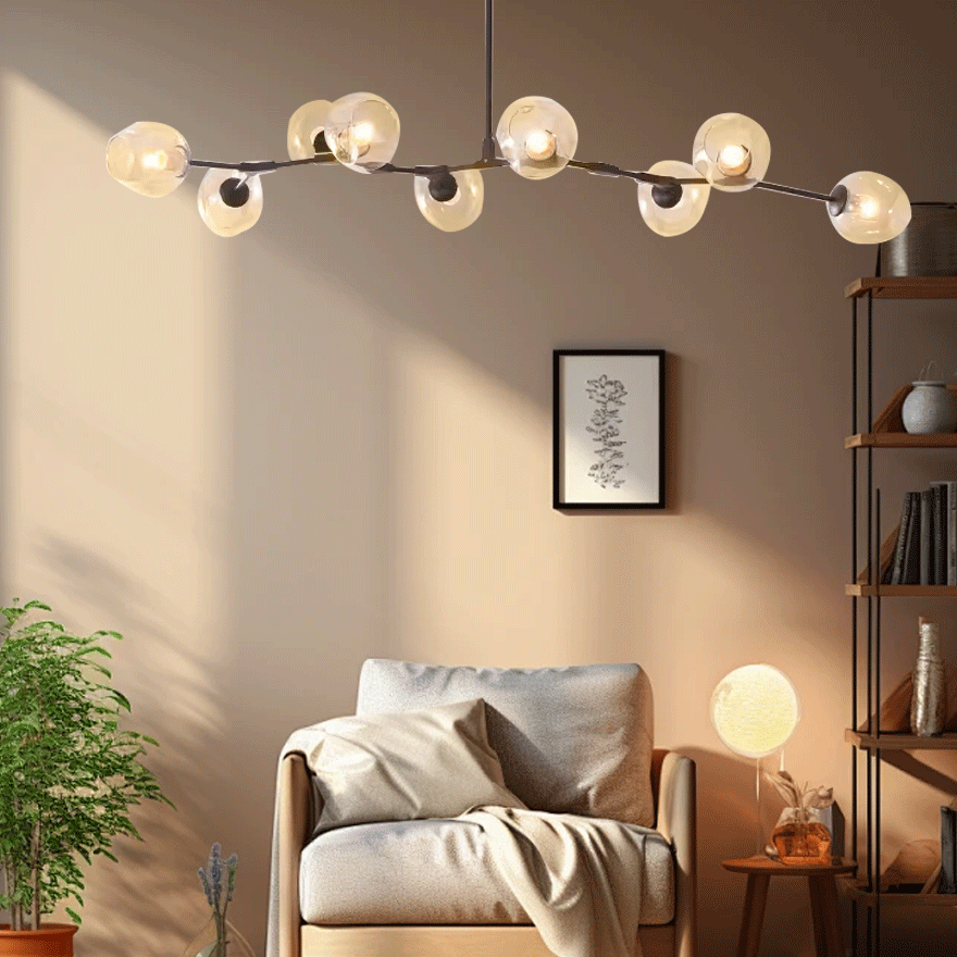 Modern Metal And Glass Bubble Bedroom Pendant Light, 6 Color