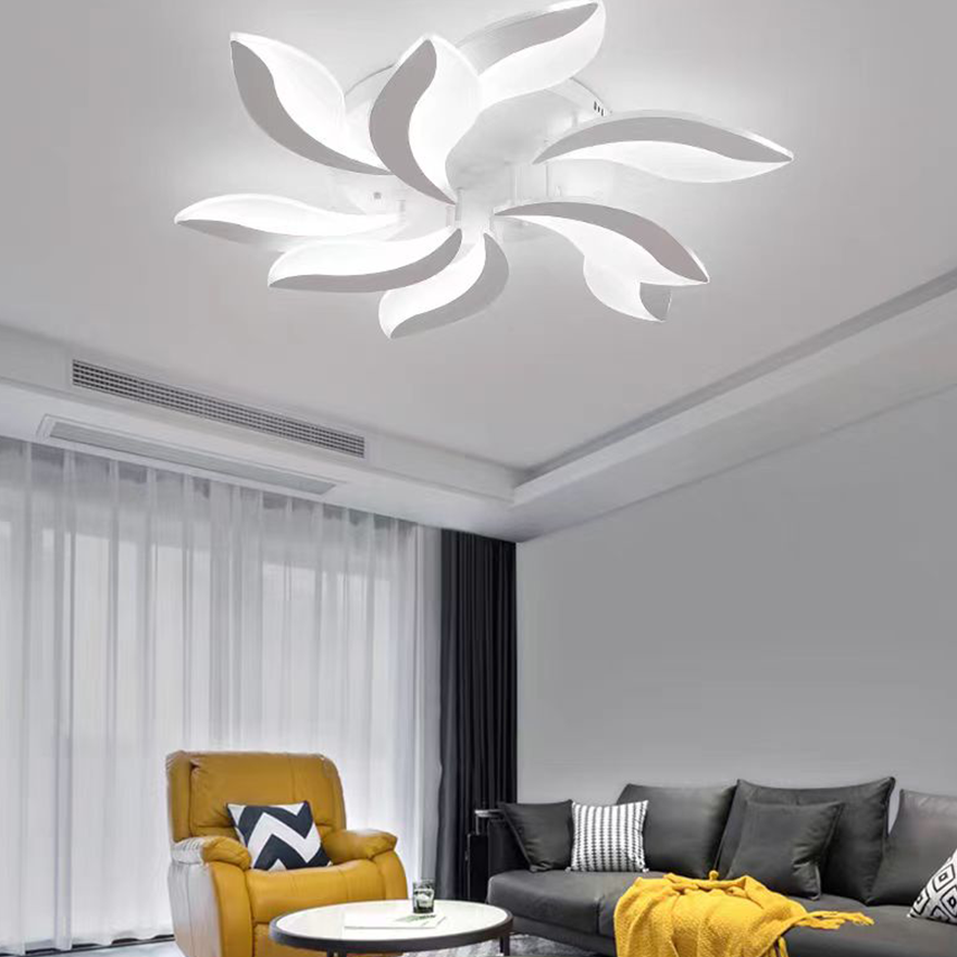 Art Deco Acrylic Flower Bedroom Ceiling Light, White