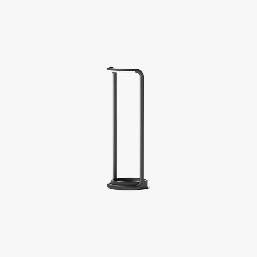 Minimalist Metal And Acrylic Round Outdoor Floor Lamp, Black