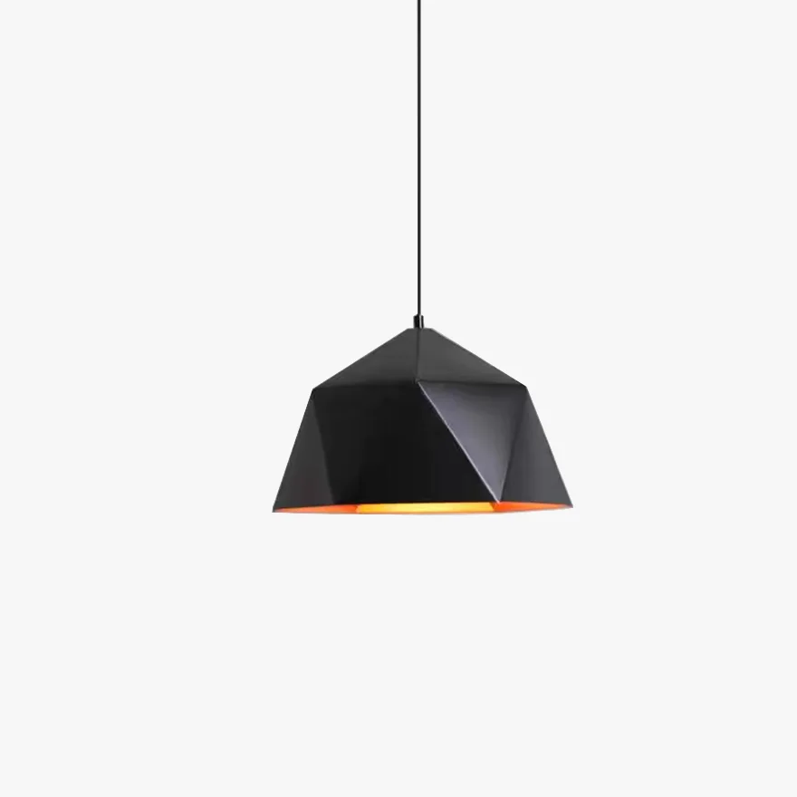 Modern Metal Polygonal Bedroom Pendant Light, 9 Color