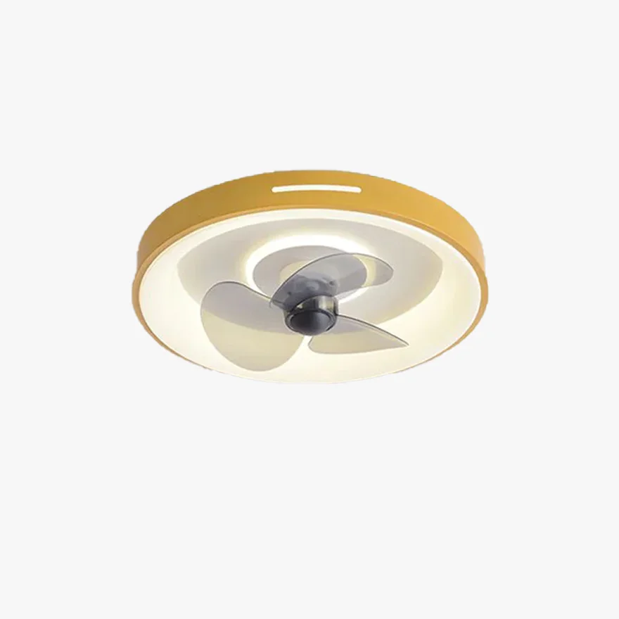 Modern Metal And Acrylic Round Living Room Ceiling Light, Green/Grey/White/Yellow, Ceiling Fans, Trichromatic Light