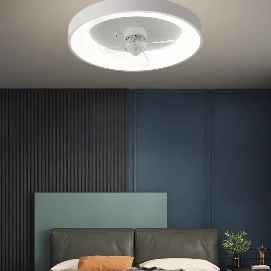 Quinn White Ceiling Fan with Light, DIA 50CM