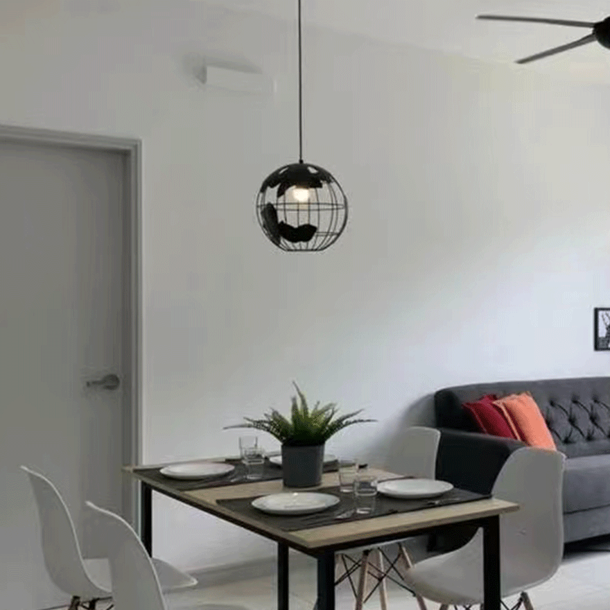 Modern Metal Cluster Dining Room Pendant Light, Black/White