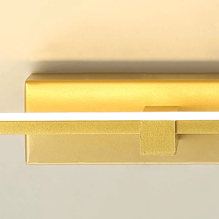 Modern Metal And Acrylic Linear Study Room Wall Lamp, Gold, Trichromatic Light