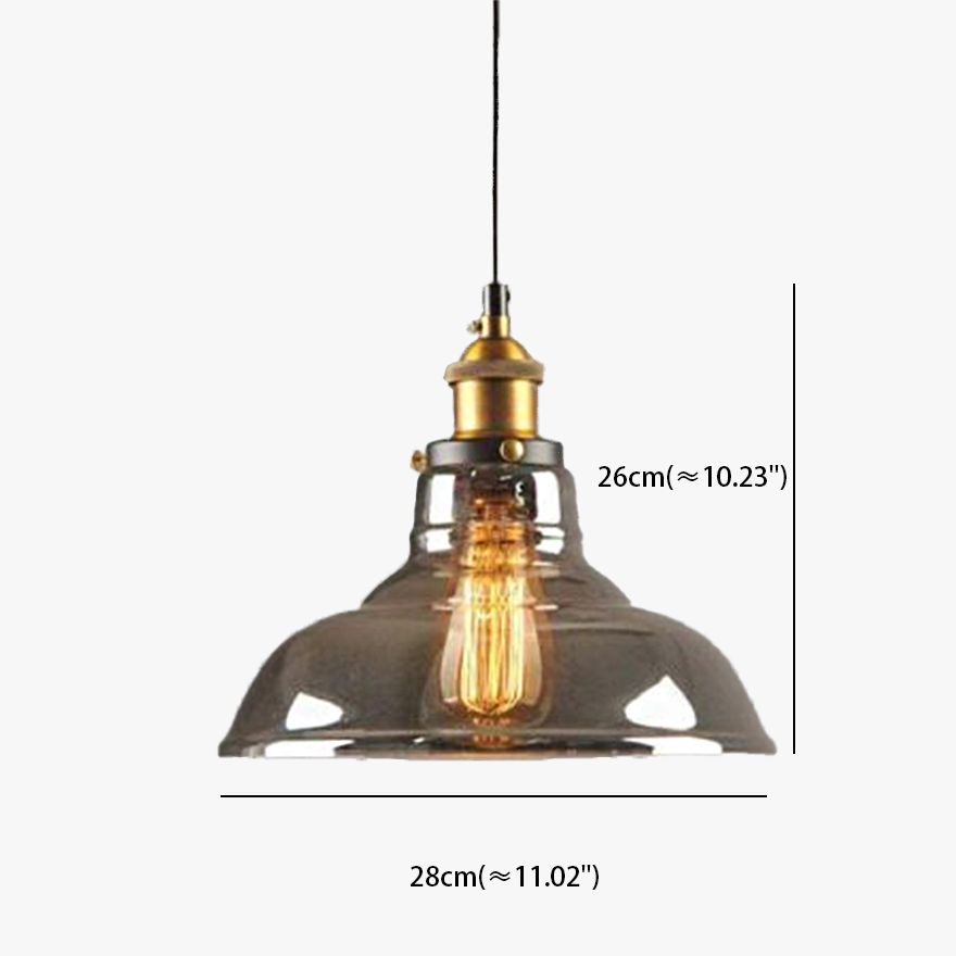 Modern Metal And Glass Geometric Kitchen Pendant Light, Clear/Amber/Smoke Grey