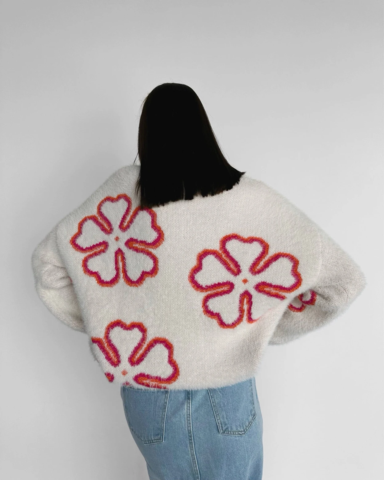 Flower Textured Sweater