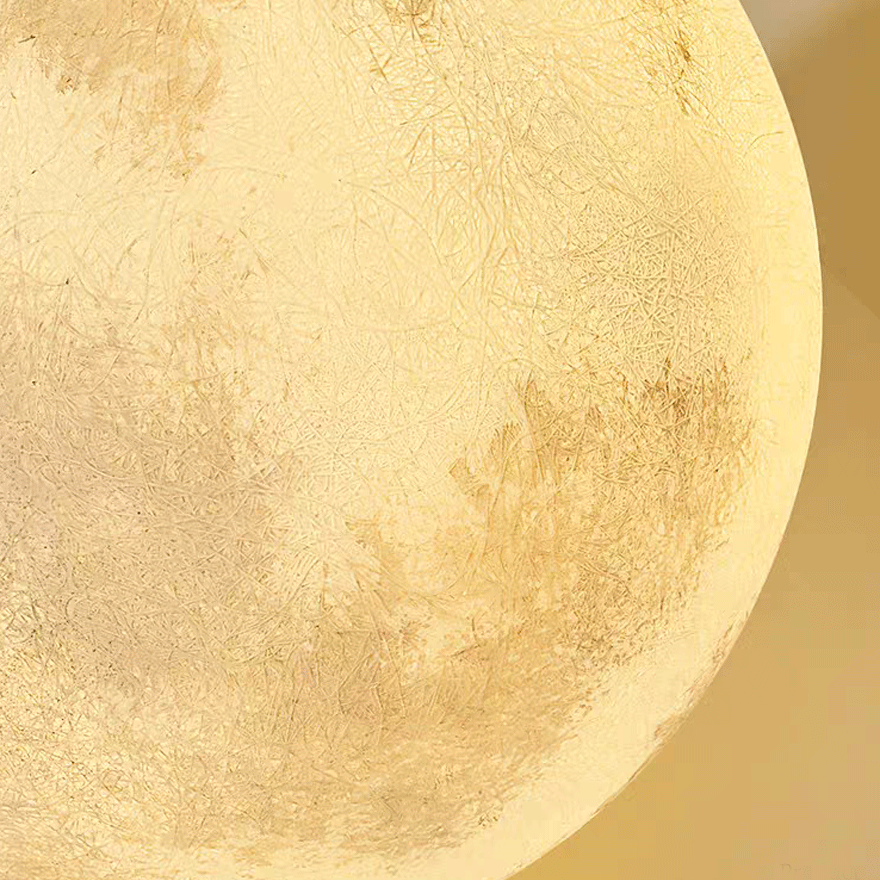 Art Deco Metal And Resin Moon Garden Pendant Light, Yellow