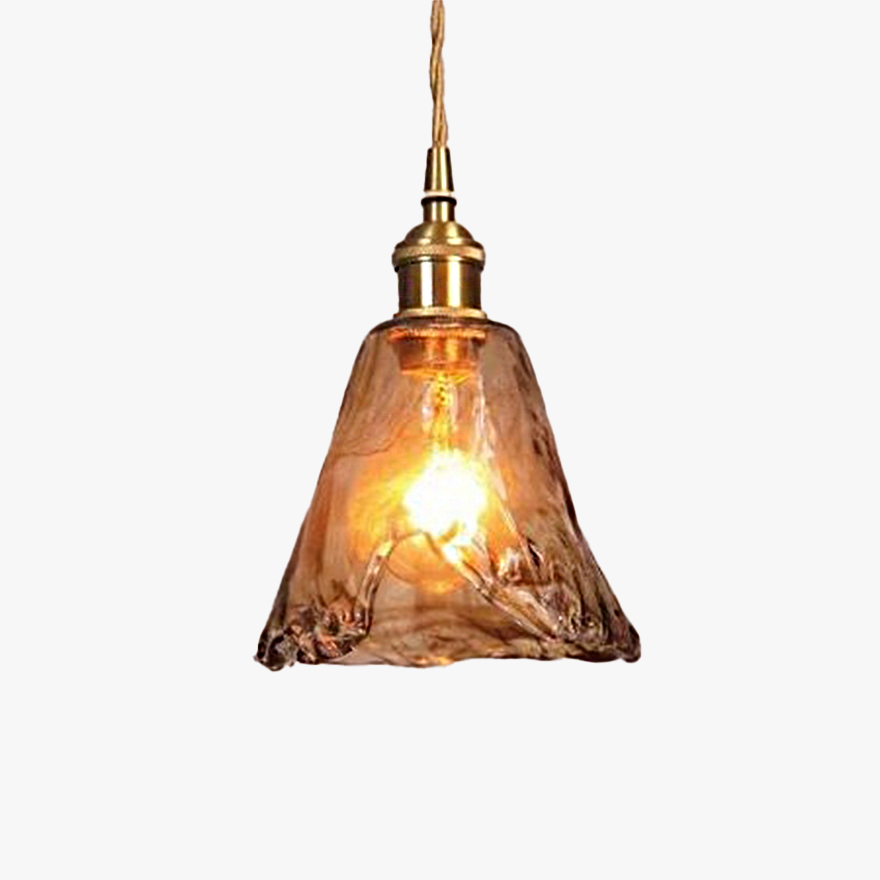 Modern Metal And Glass Geometric Dining Room Pendant Light, Amber