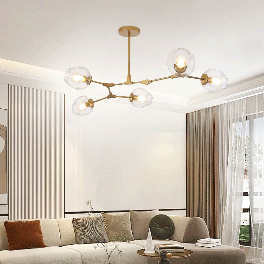 Modern Metal And Glass Bubble Bedroom Pendant Light, 6 Color