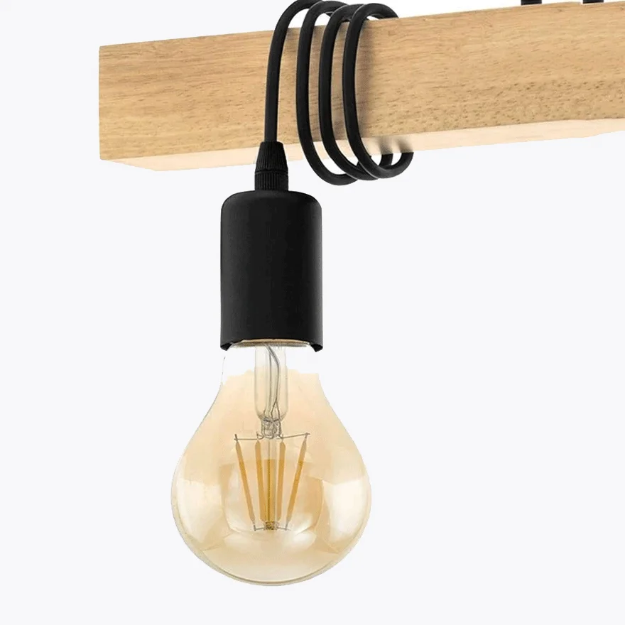 Wood Chandelier Light Pendant Lamp Adsjutable