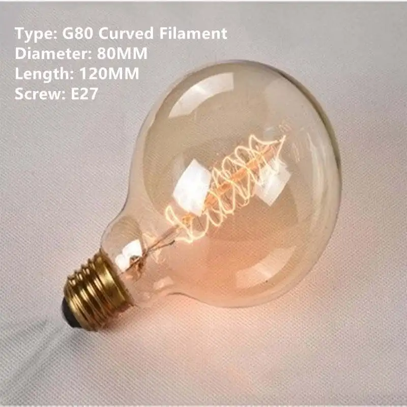 Retro Tungsten Bulb G80G95 E27 Screw Mouth 220V Bulb