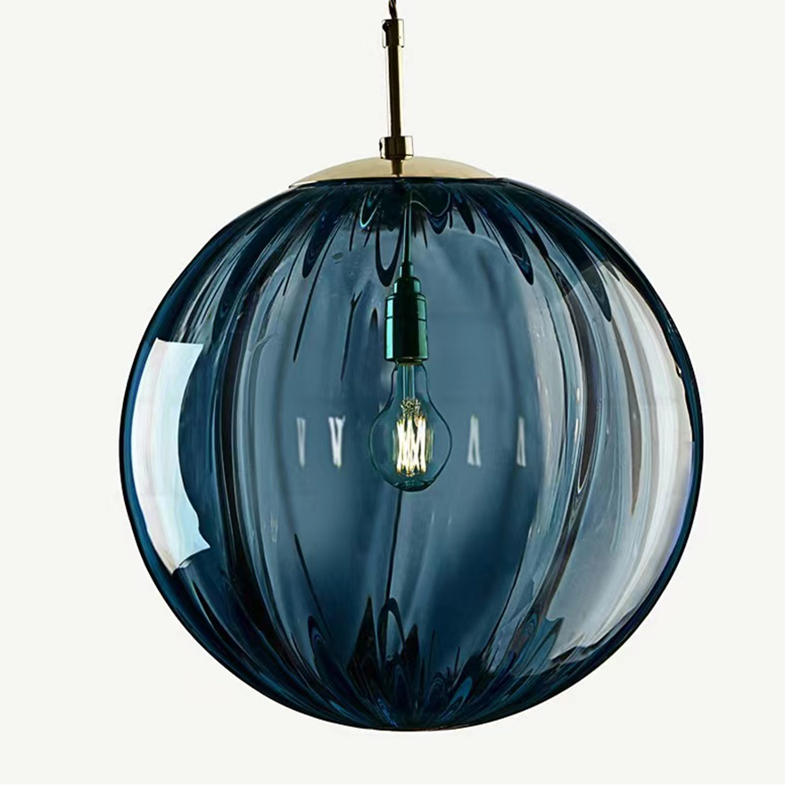 Post Modern Glass Sphere Pendant Lighting Ball Shape Hanging Lamp For Kitchen & Hallway, Four Colors