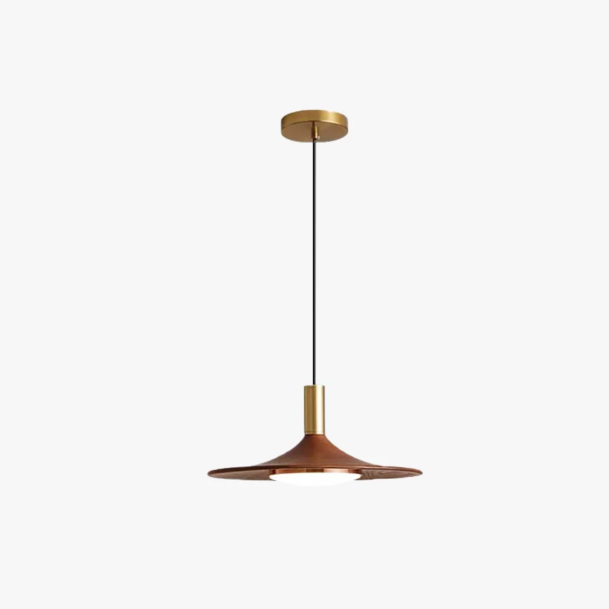 Retro Metal And Wooden Hooded Dining Room Pendant Light, Burlywood, Trichromatic Light