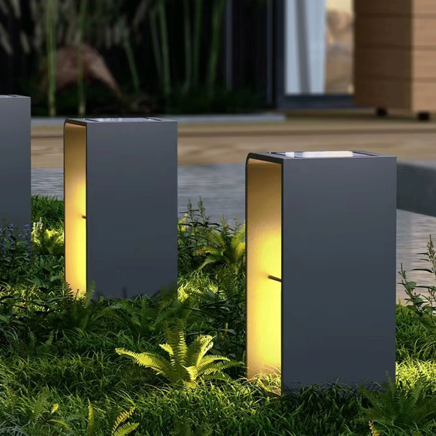 Minimalist Metal And Acrylic Rectangular Garden Outdoor Pathway Light, Black