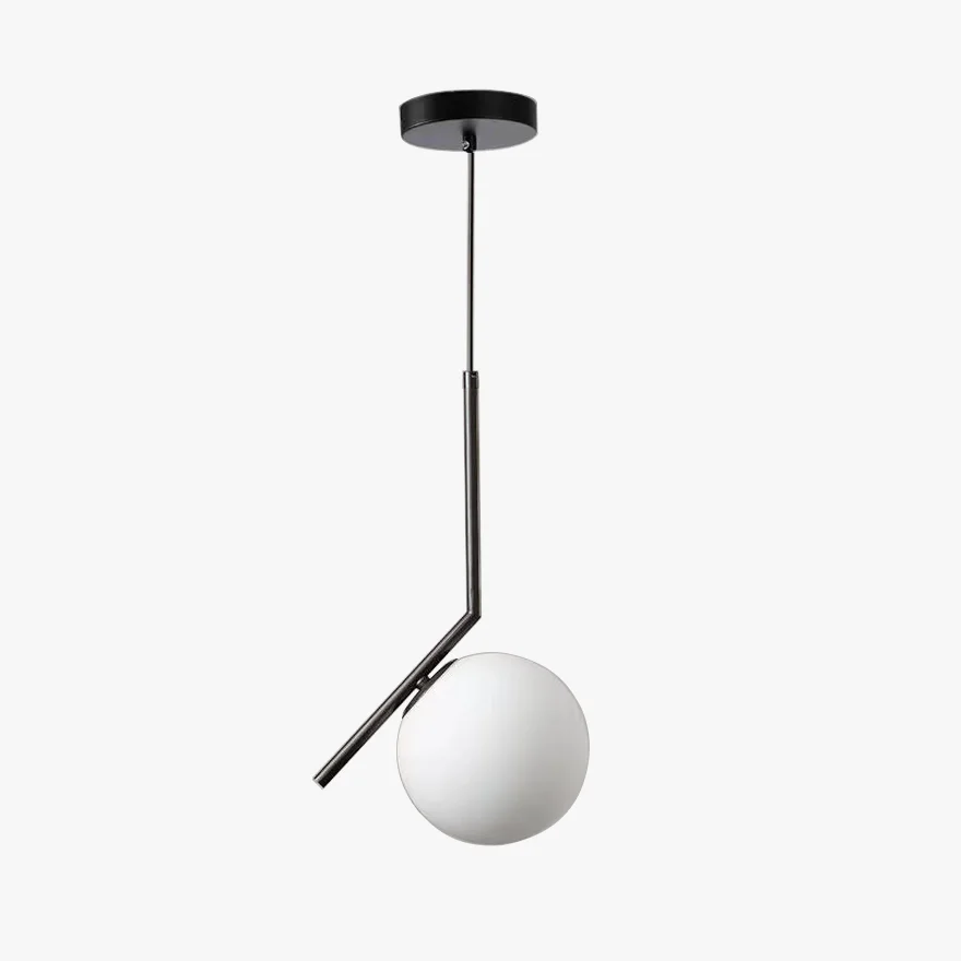 Minimalist Metal And Acrylic Globular Study Room Pendant Light, Black/Gold