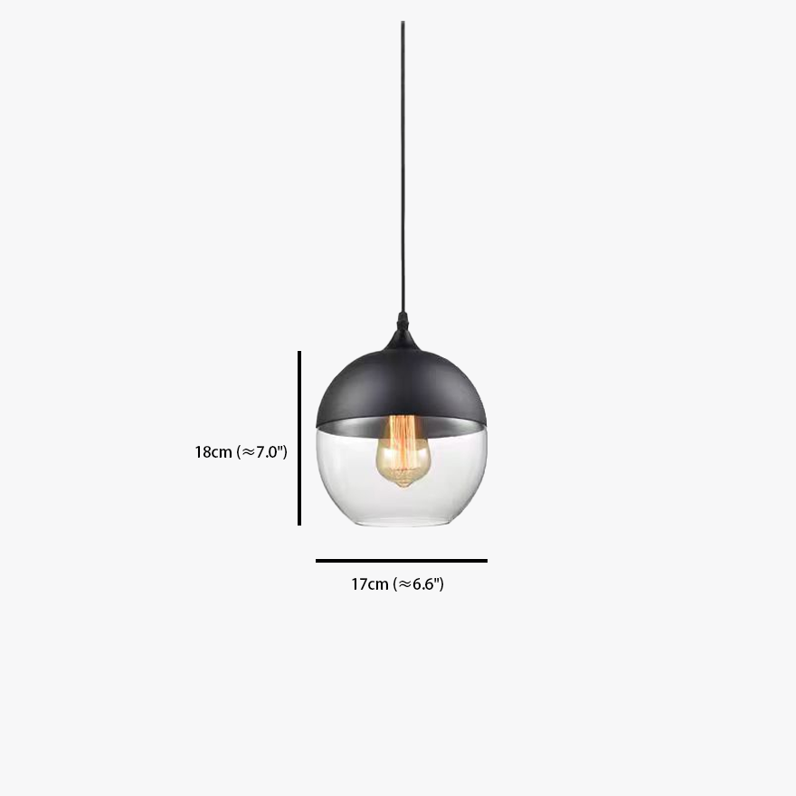 Modern Metal And Glass Geometric Living Room Pendant Light, Black