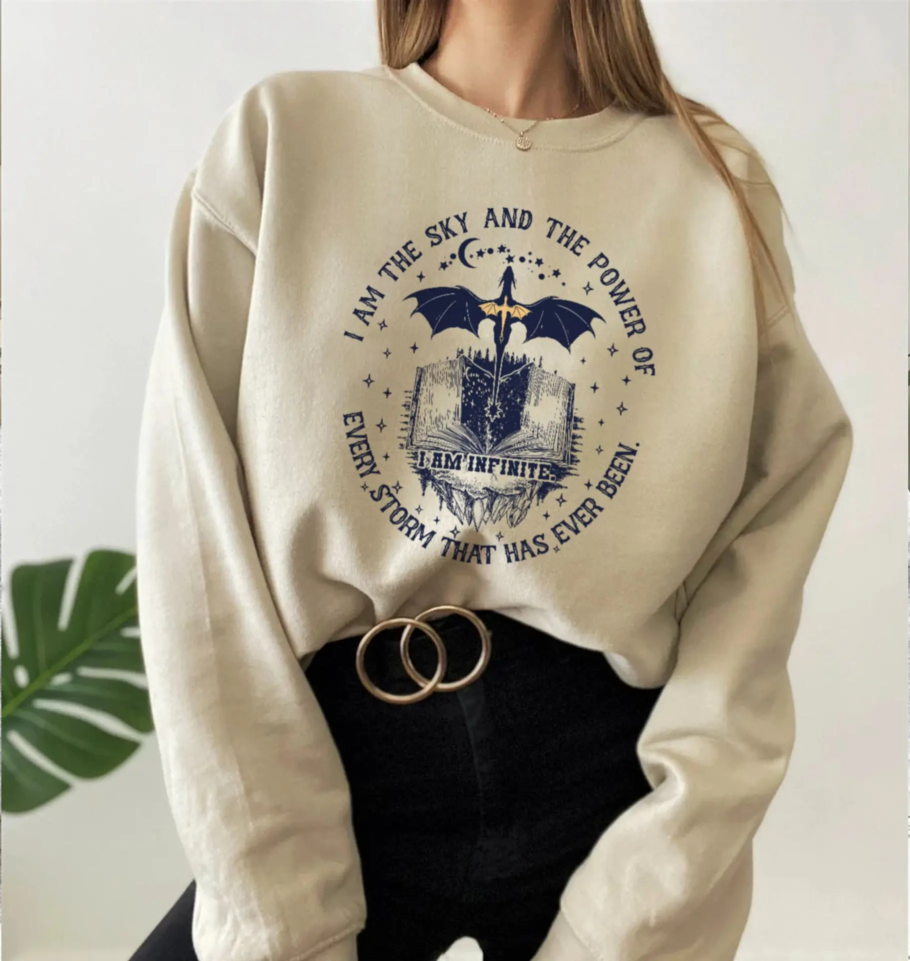 Women Book Print 90s Y2K Sweatshirt