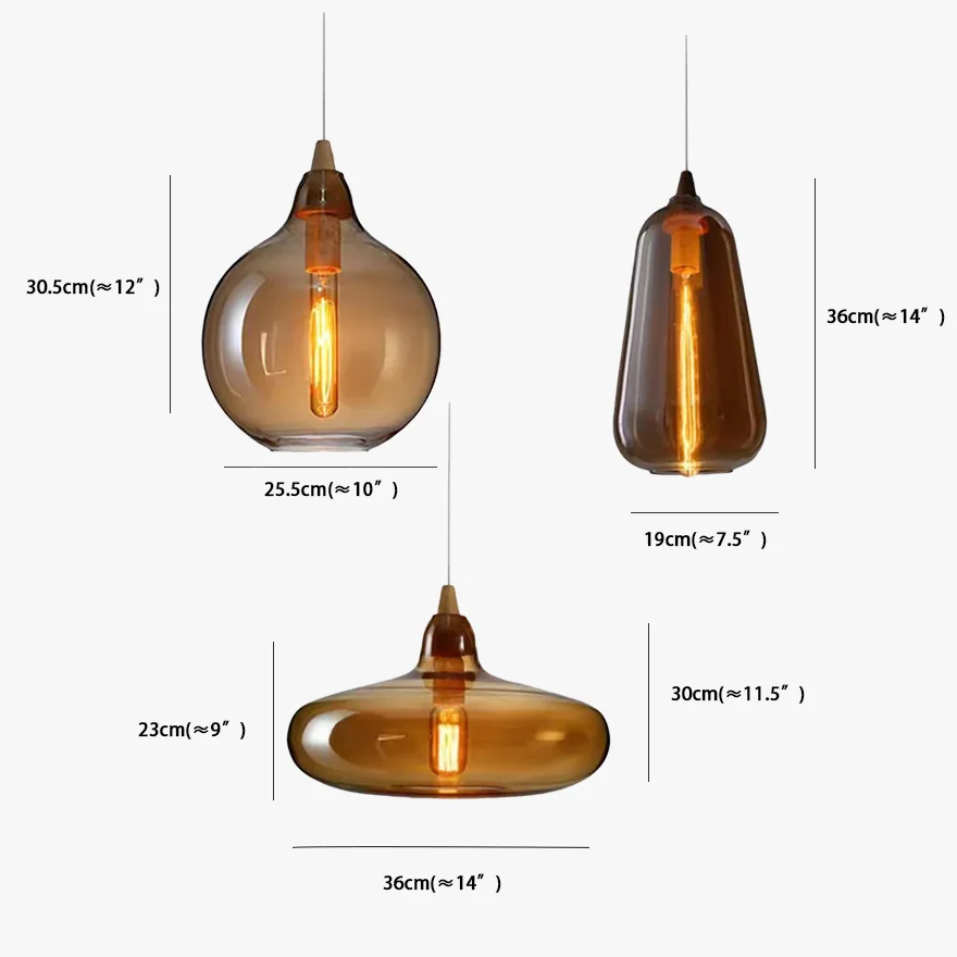 Modern Metal And Glass Drum Bedroom Pendant Light, Amber