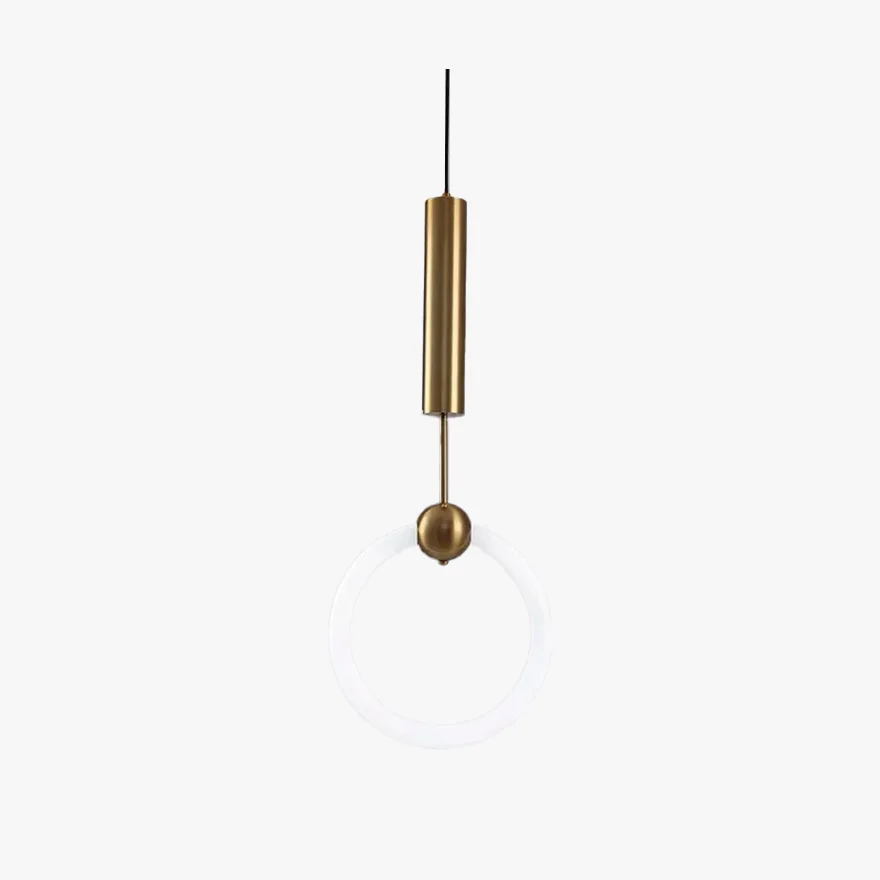 Modern Metal And Glass Annular Dinning Room Pendant Light, Gold