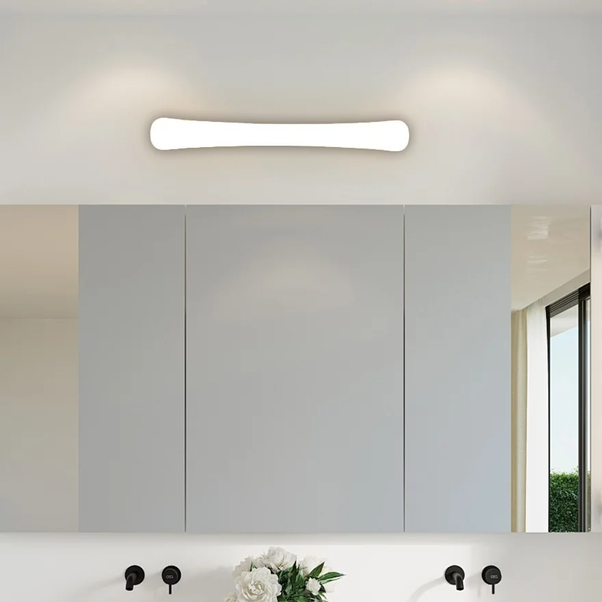 Minimalist Acrylic Uneven Bathroom Wall Lamp, White