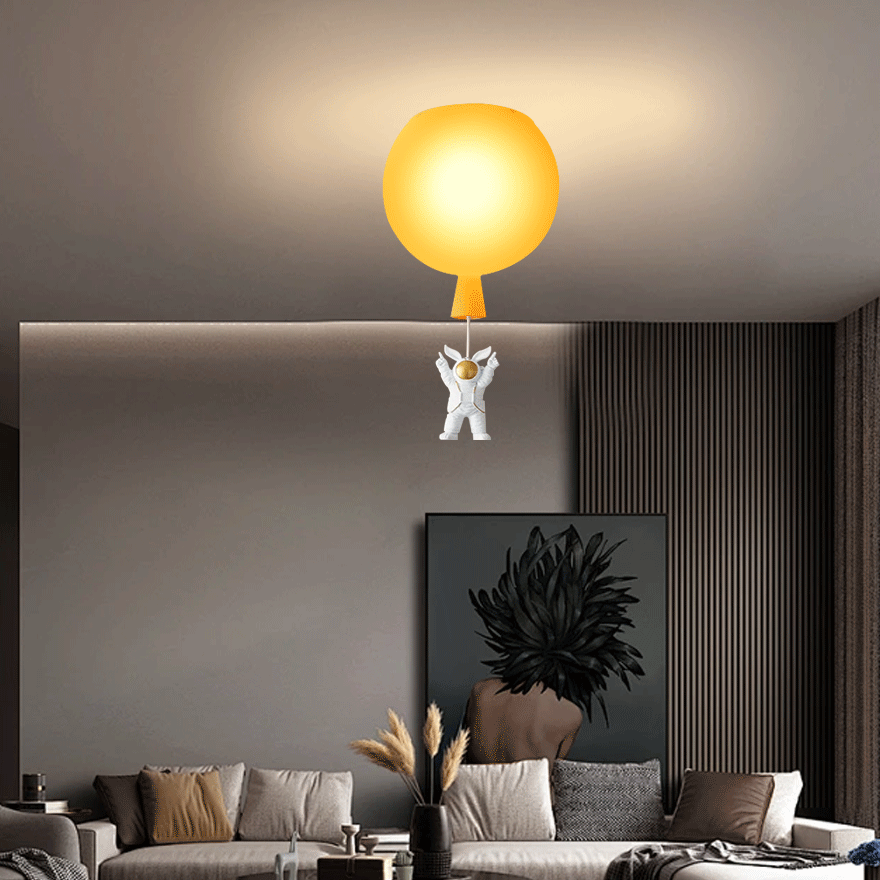 Designer Acrylic Astronaut Balloon Children's Room Ceiling Light, 8 Color